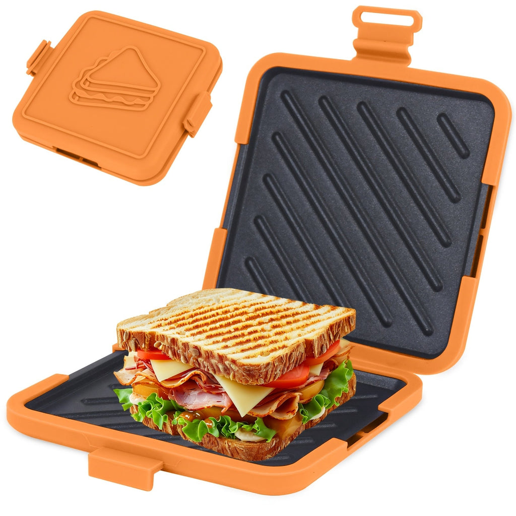 Snabbvärmande mikrovågsugnspress med avtagbara nonstick-plattor