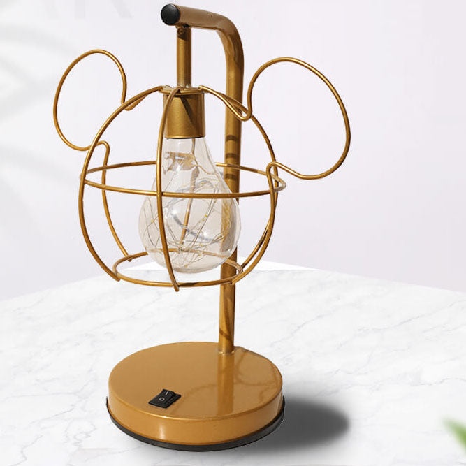 WhimsiMouse Wire Cage LED-lampa – Lekfull Charm, Vintage Glow