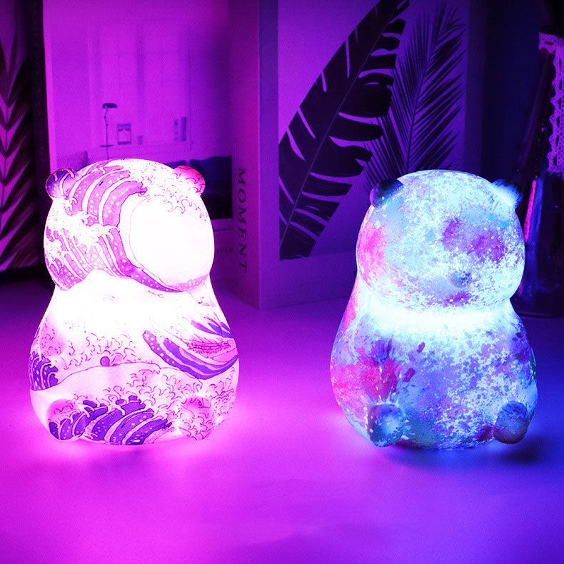 Bedårande Panda LED-nattlampa – USB-uppladdningsbar Touch & Remote-lampa