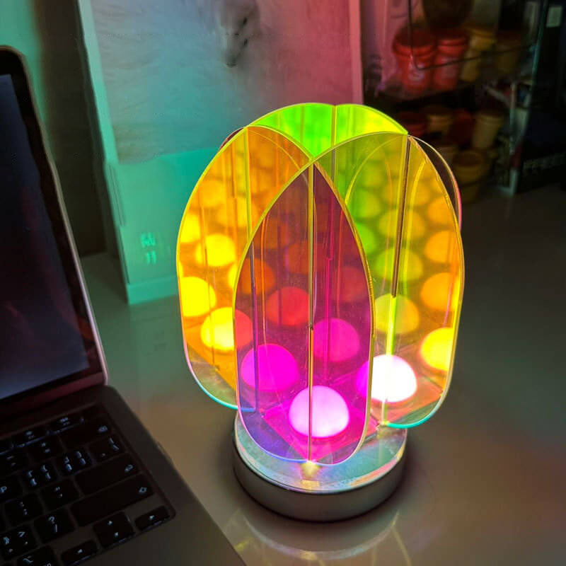 Modern geometrisk akryl LED-lampa – bländande ljus för konstnärlig inredning