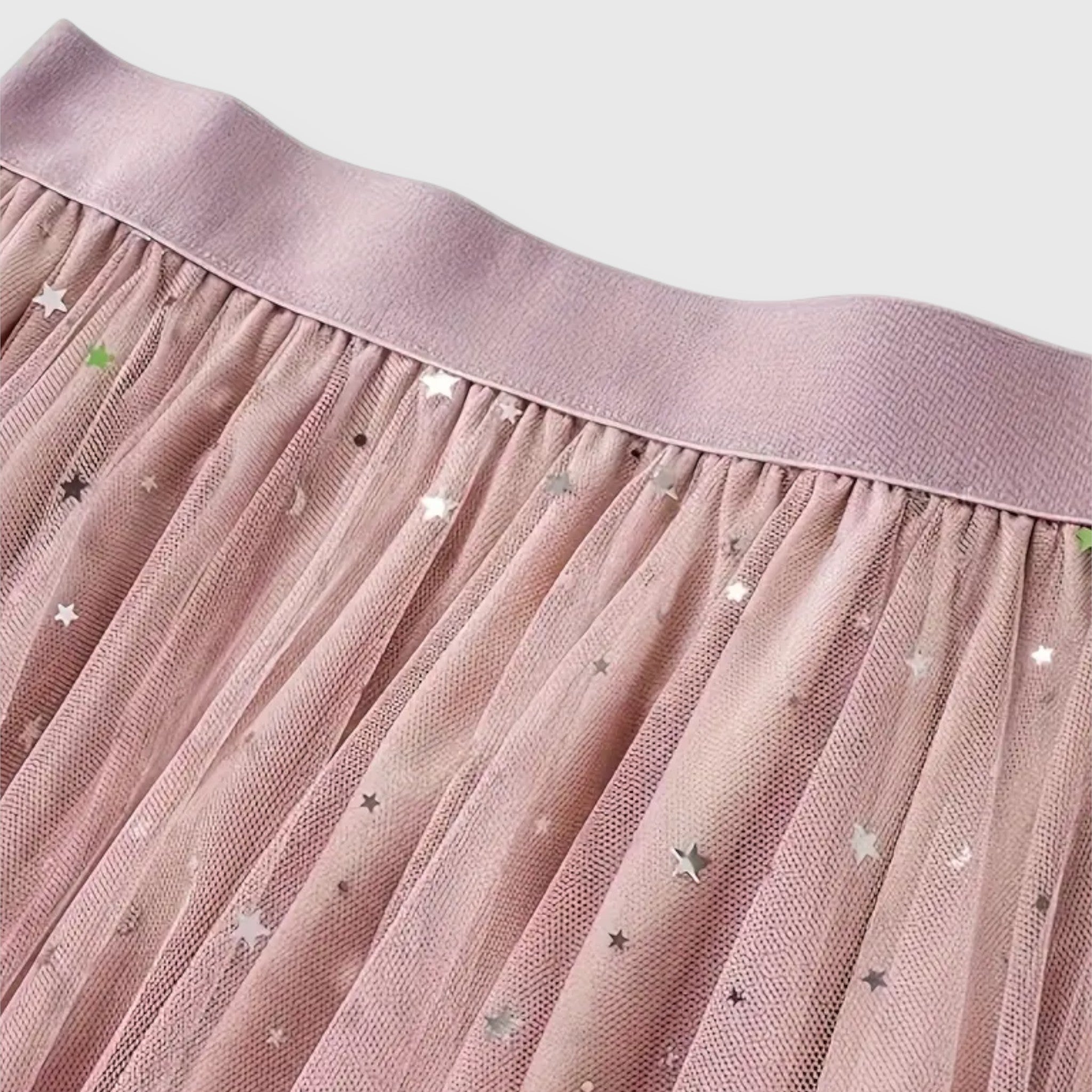 Midikjol med hög midja och paljettkant för kvinnor – Elegant volangkant för fest och vardagsmode