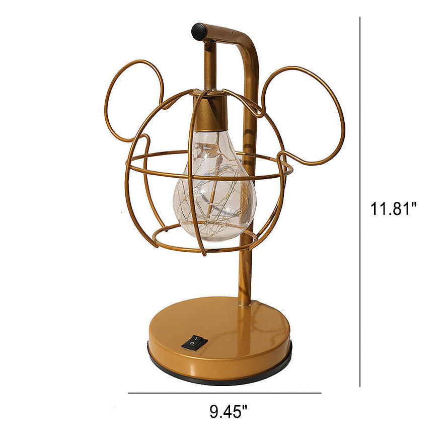 WhimsiMouse Wire Cage LED-lampa – Lekfull Charm, Vintage Glow