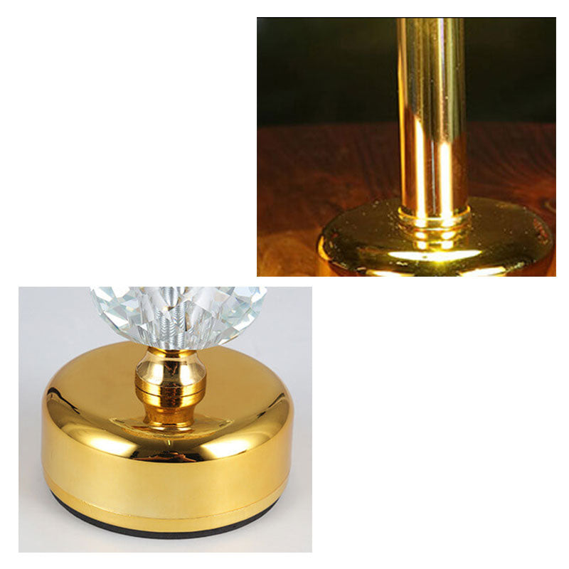 Retro Bloom LED-bordslampa – Uppladdningsbart tyg och metall nattlampa