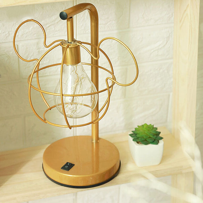 WhimsiMouse Wire Cage LED-lampa – Lekfull Charm, Vintage Glow