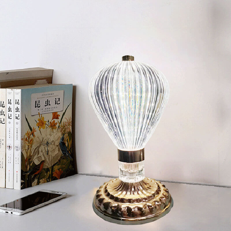 Vintage Elegance LED-bordslampa – lyxig nattlampa i akryl och metall