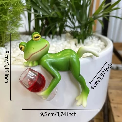 Groda Resin Växthängare Figur - Dekorativt inomhus- och utomhusväxttillbehör