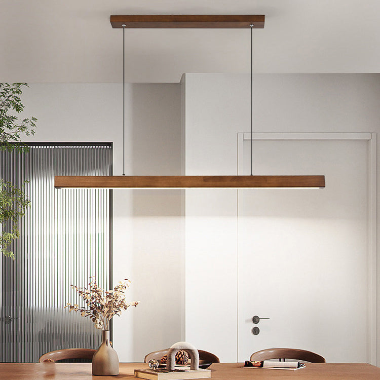 Modern LED-ljuskrona i gummiträ och akryl för matsalen