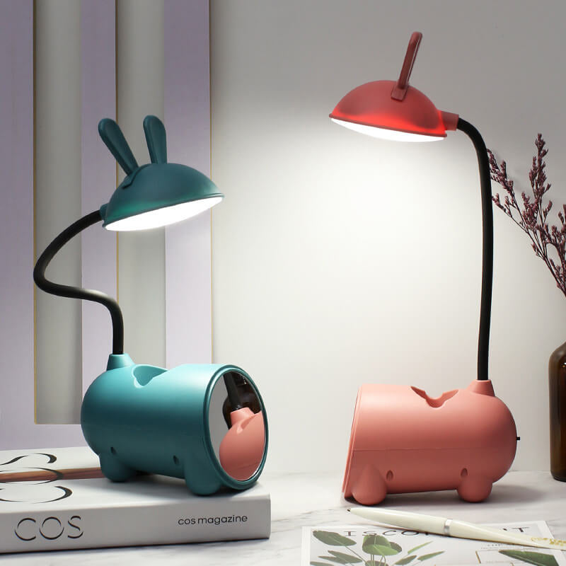 Cartoon Creative Rabbit LED Touch USB-pennhållare skrivbordslampa