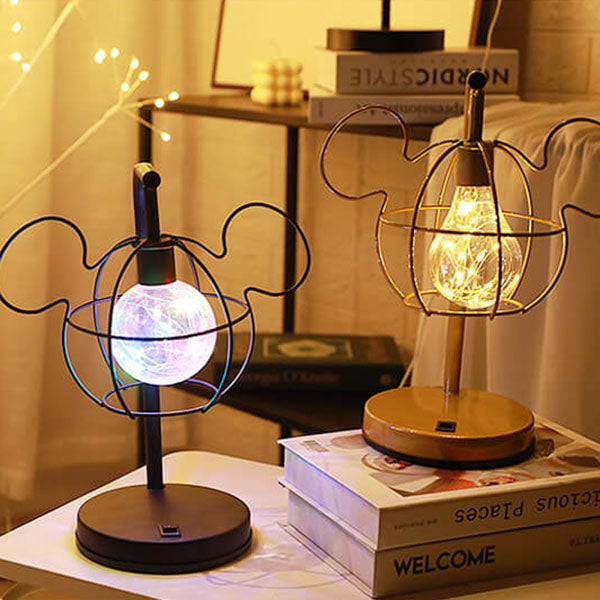 WhimsiMouse Wire Cage LED-lampa – Lekfull Charm, Vintage Glow