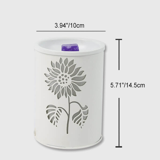 Modern cylindrisk vaxlampa – blommönster med aromaterapiglöd Save translation