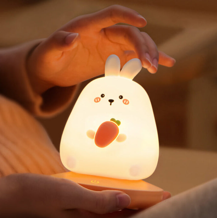 Bedårande silikon nattlampa med djur - USB-laddningsbar bordsdekoration