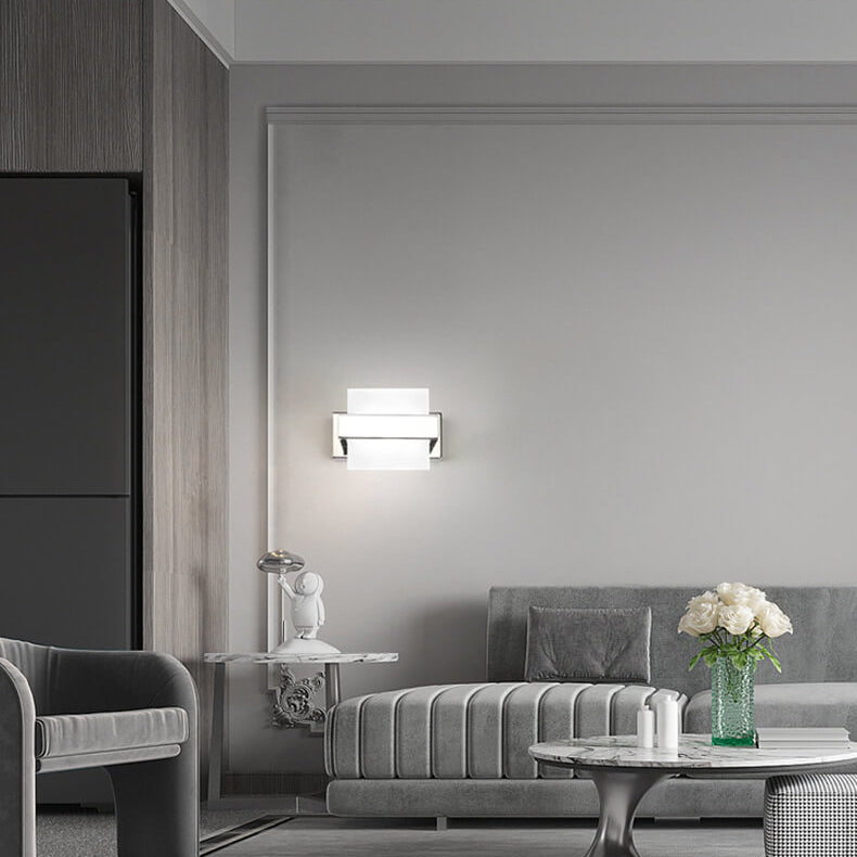 Modern fyrkantig LED-vägglampa – Akrylspegelfrontljus