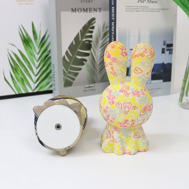 RainbowBunny | Kreativ 3D-skriven LED-nattlampa med handmålad design