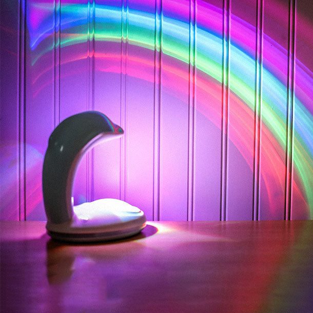 Förtrollande Dolphin LED Night Light – USB-driven regnbågsglödlampa