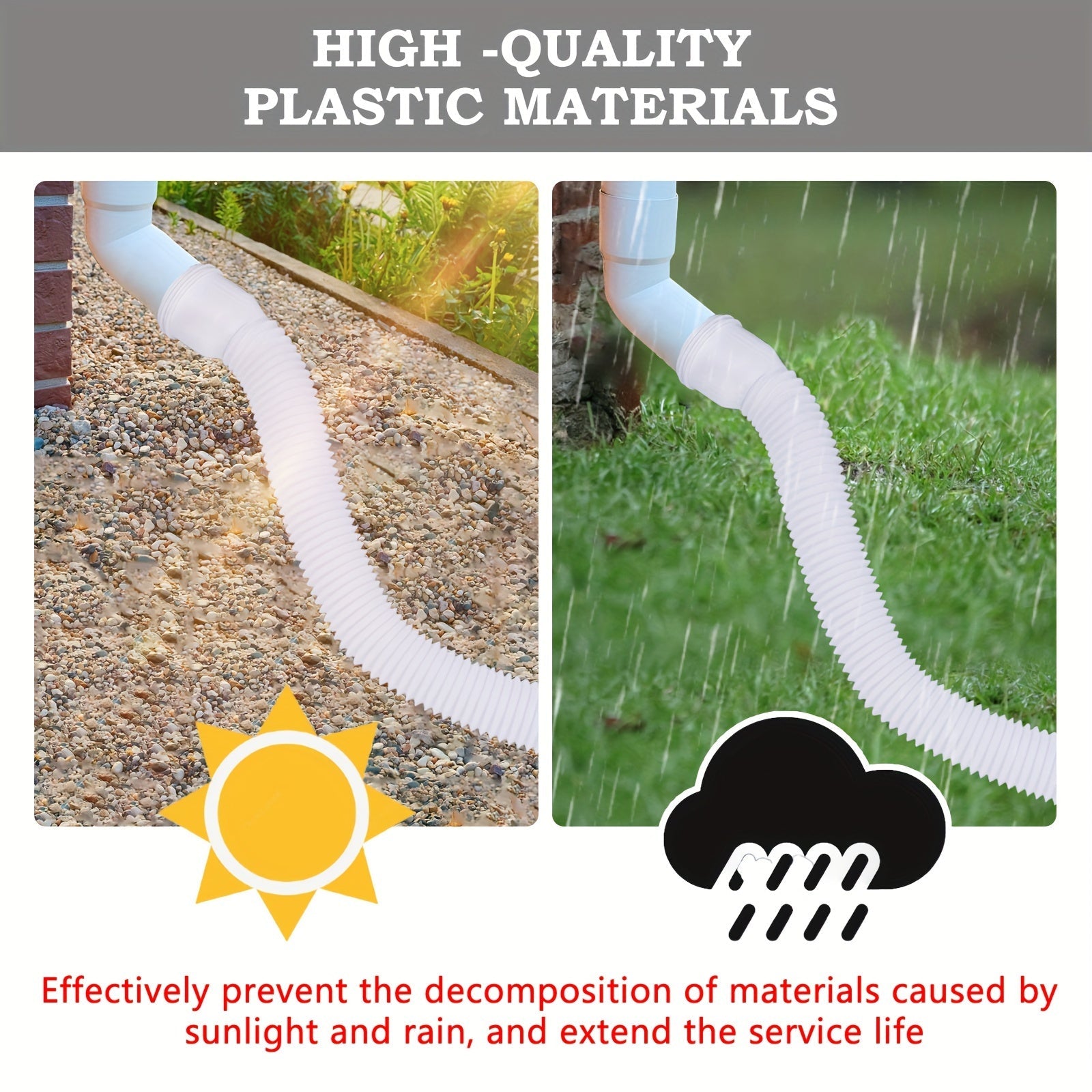 Flexibel rund stuprörsförlängning - Teleskopisk PE-rännkoppling