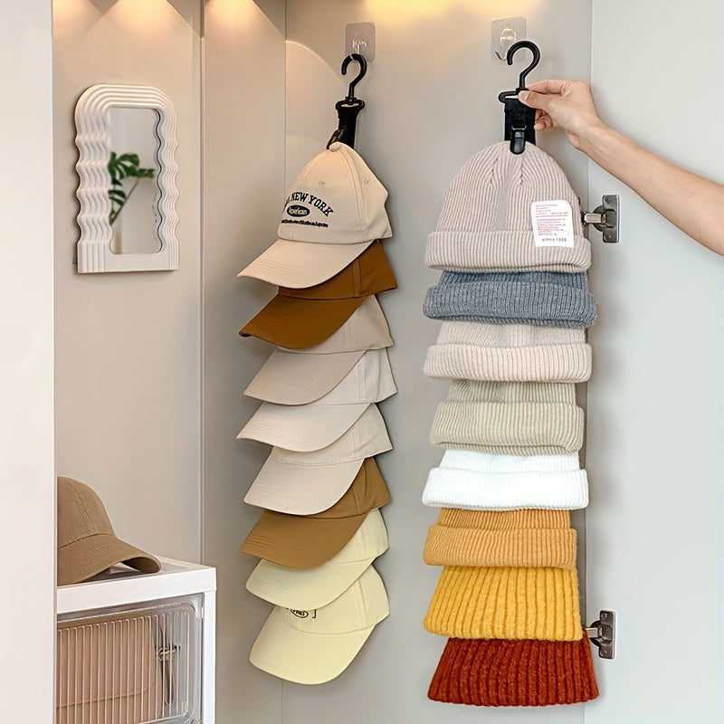 Väggorganisatör för flera kepsar – Kompakt förvaringsställ för basebollkepsar