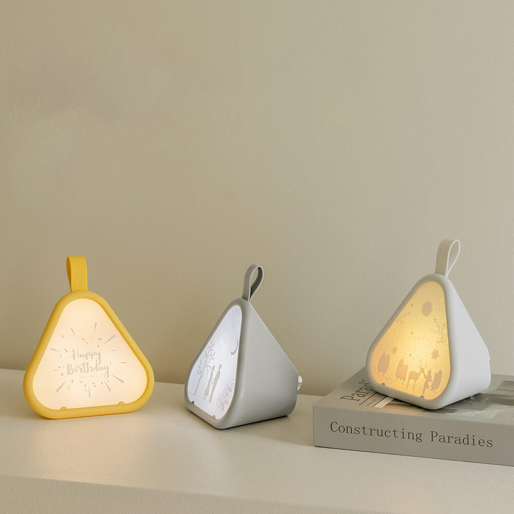 Geometric Glow LED Nattljus – Triangulär 7-färgs omgivande lampa