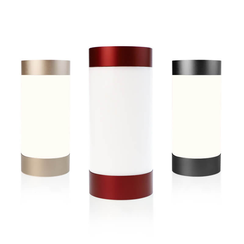 Elegant cylindrisk LED-bordslampa – USB-driven aluminium- och akryldesign