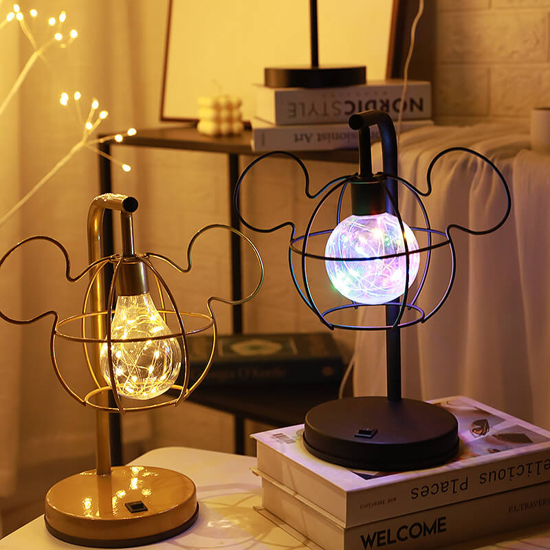 WhimsiMouse Wire Cage LED-lampa – Lekfull Charm, Vintage Glow