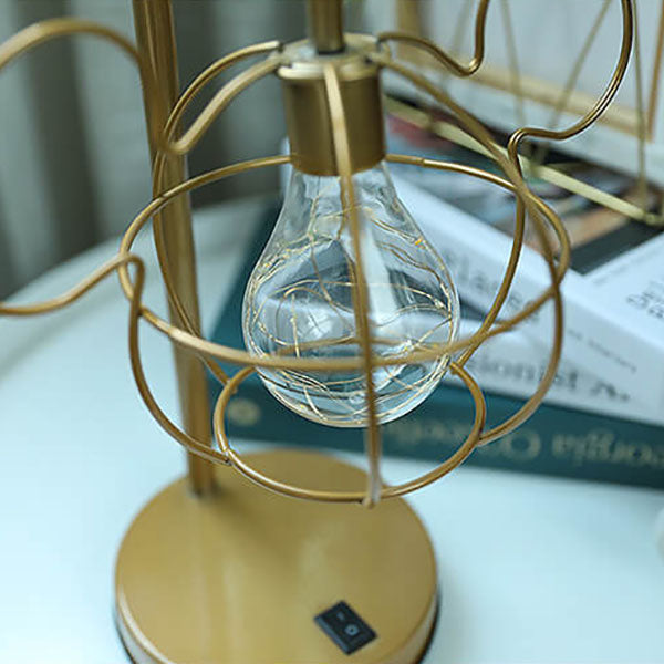 WhimsiMouse Wire Cage LED-lampa – Lekfull Charm, Vintage Glow