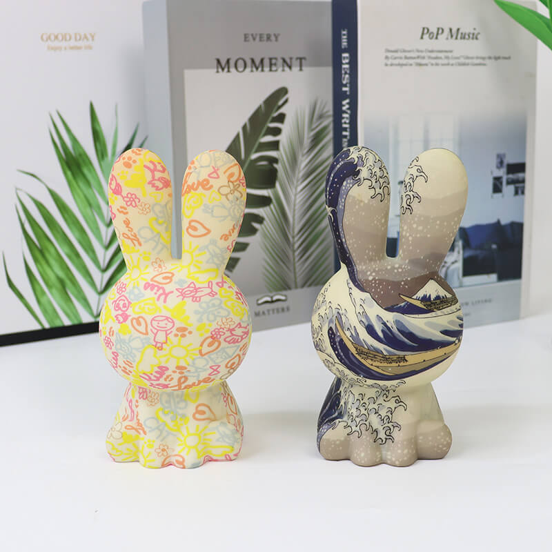 RainbowBunny | Kreativ 3D-skriven LED-nattlampa med handmålad design