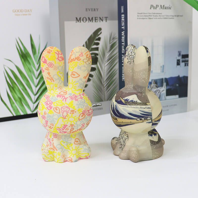 RainbowBunny | Kreativ 3D-skriven LED-nattlampa med handmålad design