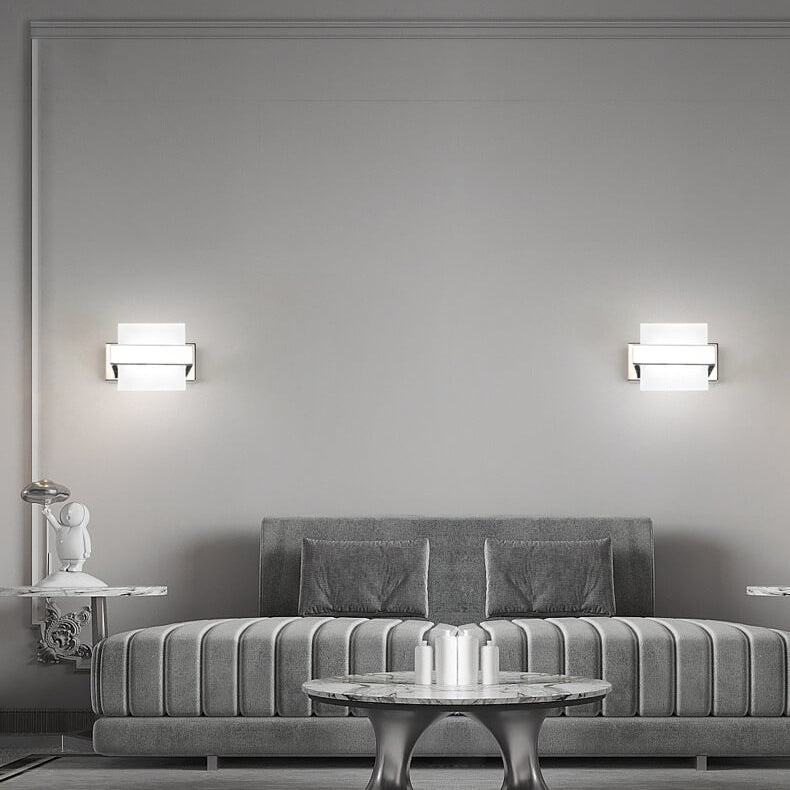 Modern fyrkantig LED-vägglampa – Akrylspegelfrontljus