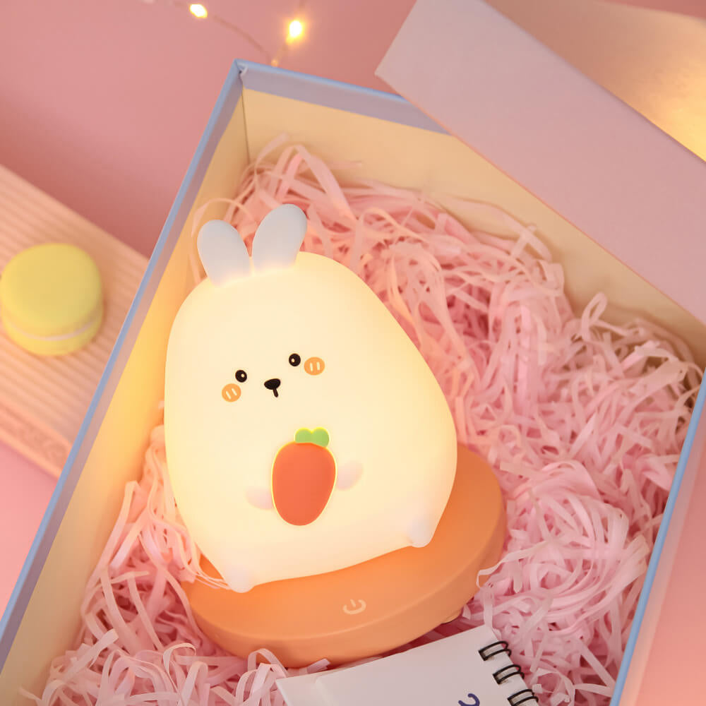 Bedårande silikon nattlampa med djur - USB-laddningsbar bordsdekoration