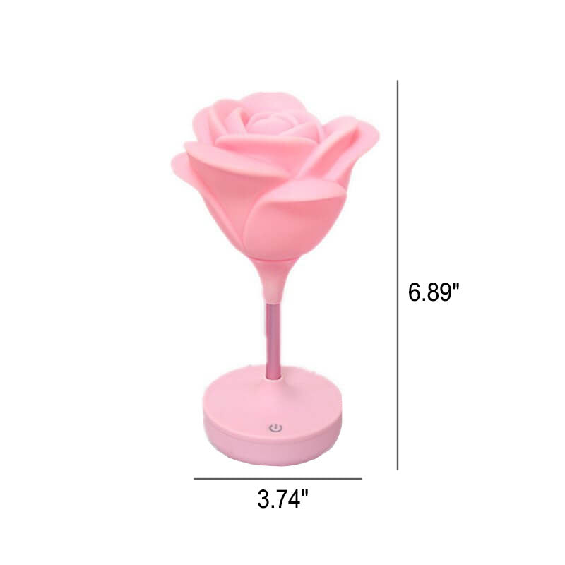 RoseGlow | Romantisk rosa USB uppladdningsbar Touch LED nattlampa