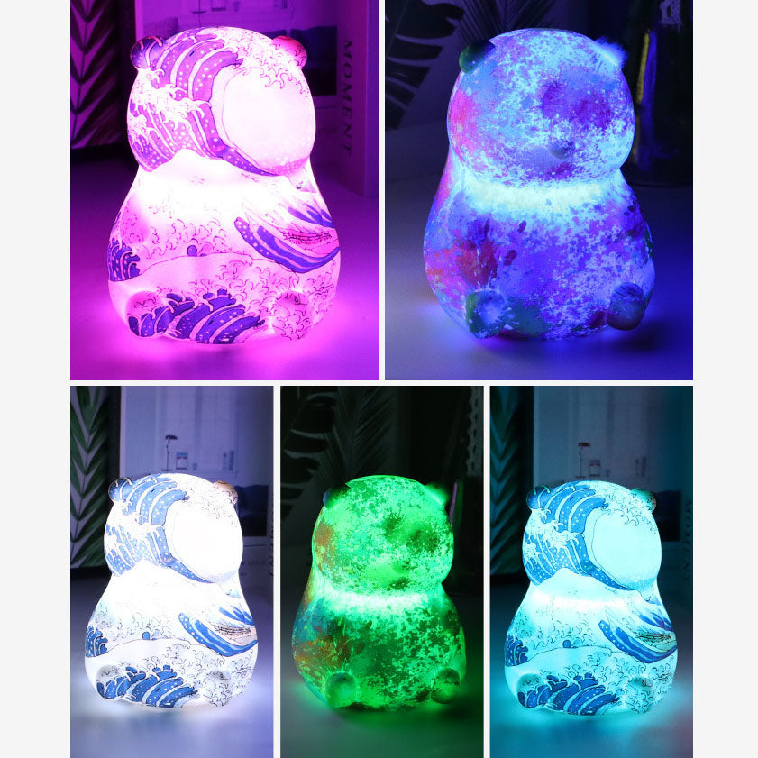 Bedårande Panda LED-nattlampa – USB-uppladdningsbar Touch & Remote-lampa