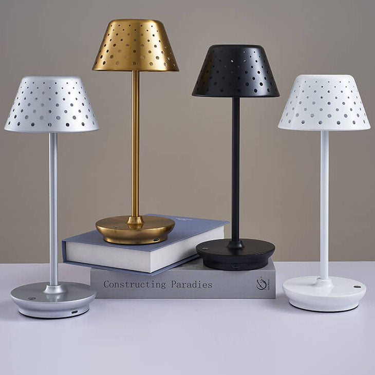 LumiSteel | Modern Minimalistisk Perforerad Smidesjärn USB LED Bordslampa