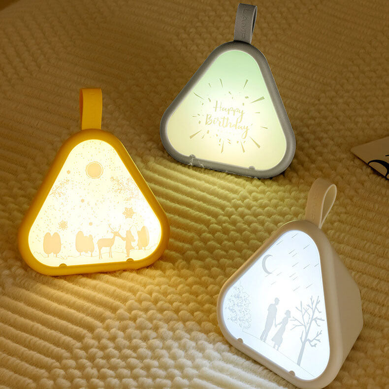 Geometric Glow LED Nattljus – Triangulär 7-färgs omgivande lampa