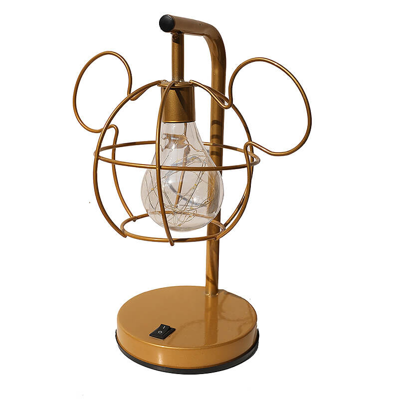 WhimsiMouse Wire Cage LED-lampa – Lekfull Charm, Vintage Glow