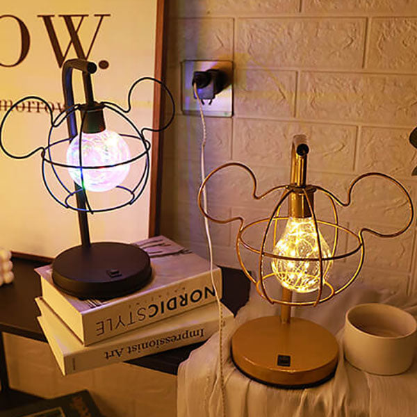 WhimsiMouse Wire Cage LED-lampa – Lekfull Charm, Vintage Glow