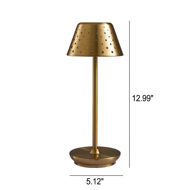 LumiSteel | Modern Minimalistisk Perforerad Smidesjärn USB LED Bordslampa