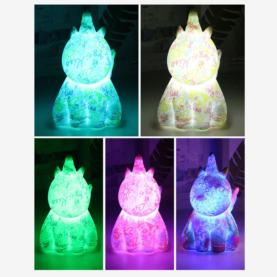 UnicornGlow | Handmålad 3D-tryckt LED-nattlampa