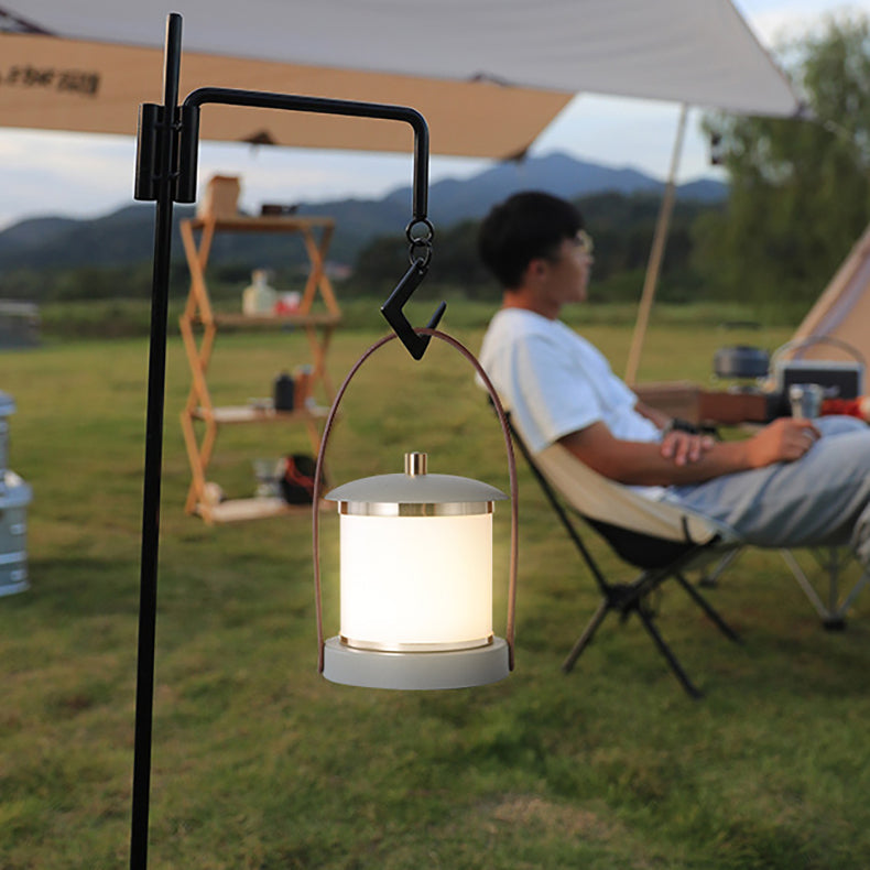 Portable LED Cylinder Lamp – Sleek Leather Look