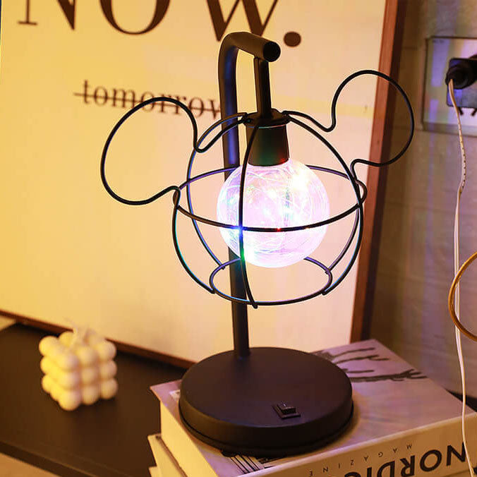 WhimsiMouse Wire Cage LED-lampa – Lekfull Charm, Vintage Glow