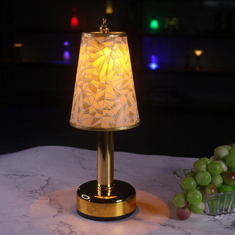 Retro Bloom LED-bordslampa – Uppladdningsbart tyg och metall nattlampa