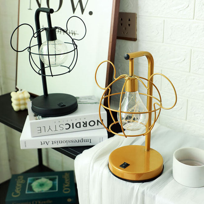 WhimsiMouse Wire Cage LED-lampa – Lekfull Charm, Vintage Glow