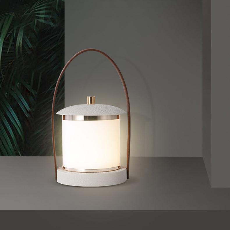 Portable LED Cylinder Lamp – Sleek Leather Look