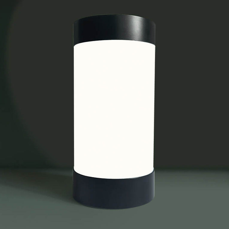 Elegant cylindrisk LED-bordslampa – USB-driven aluminium- och akryldesign