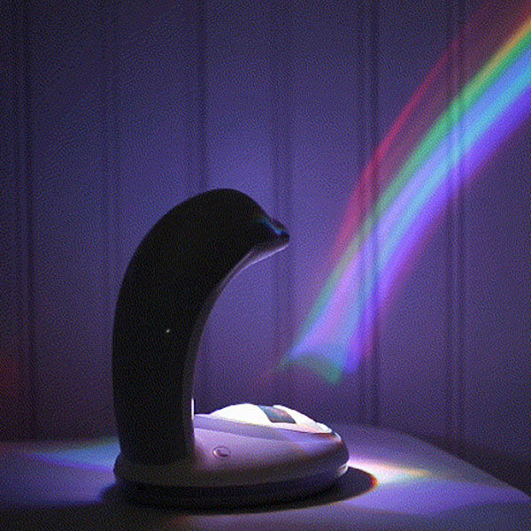 Förtrollande Dolphin LED Night Light – USB-driven regnbågsglödlampa