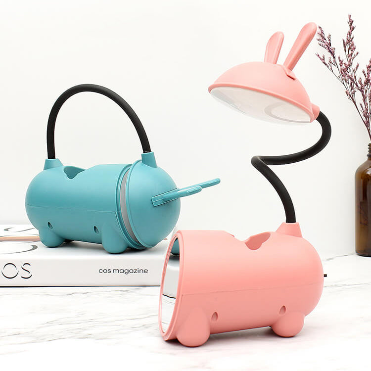 Cartoon Creative Rabbit LED Touch USB-pennhållare skrivbordslampa