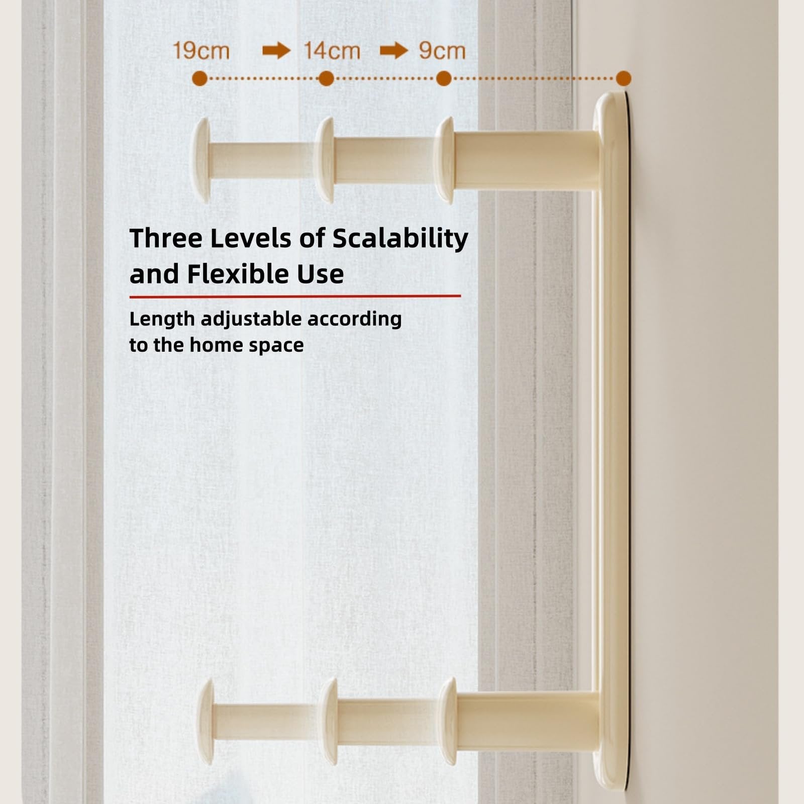 Justerbar vägghylla med dubbla lager – Platsbesparande klädorganisatör