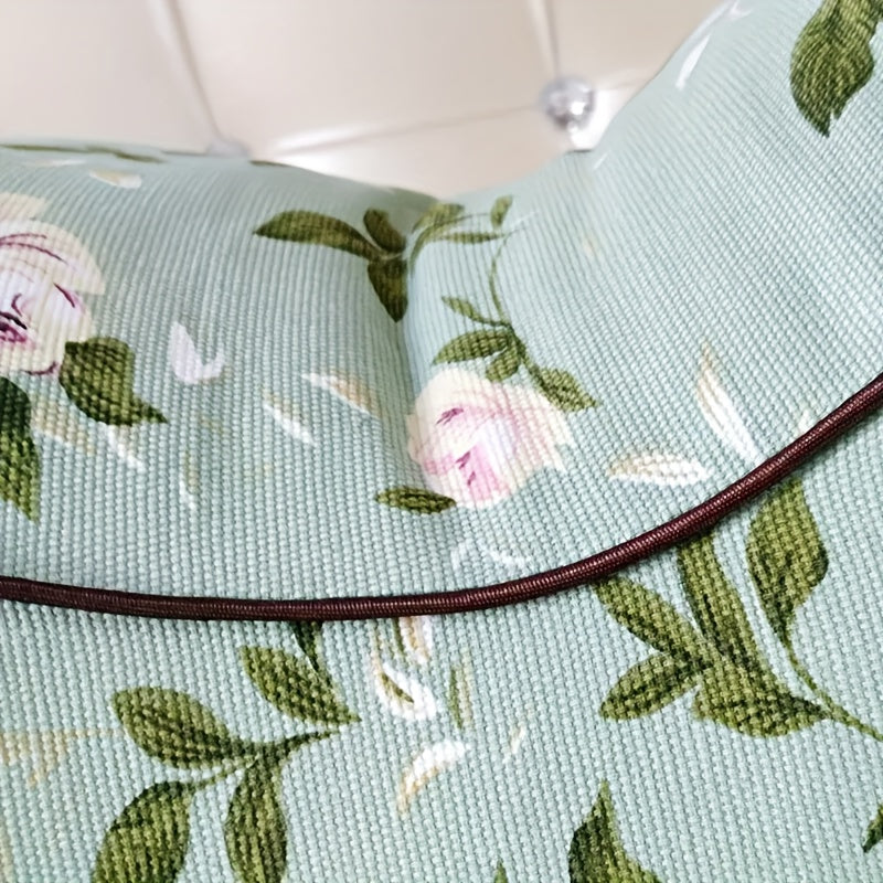 Dekorativ grå blommig benkudde - Upphöjd kudde för komfort och avkoppling