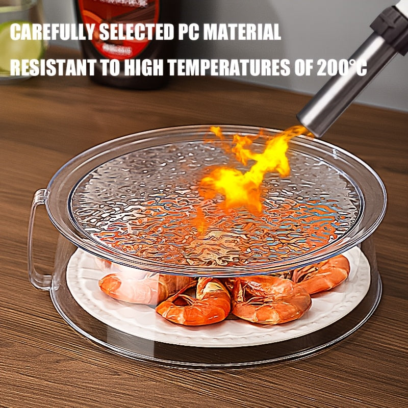 Värmebeständigt mikrovågsskydd – transparent 360° stänkskydd med handtag