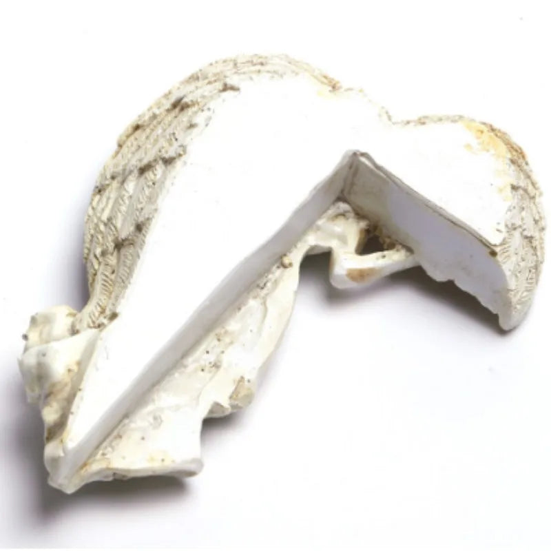 3D-väggskulptur med vit ängel - Elegant bevingad hörnkonst för klassisk heminredning