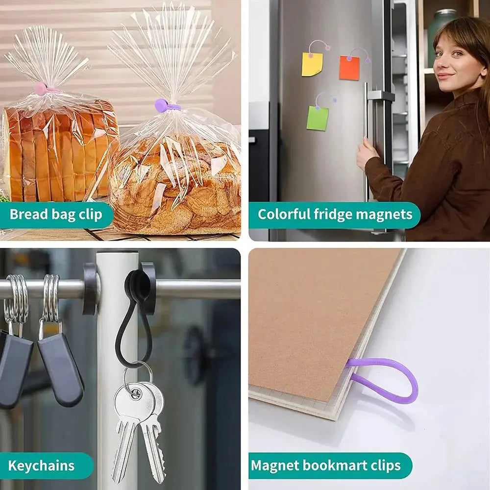 Magnetiska silikonkabelband – 10-pack smarta sladd- och nyckelhållare