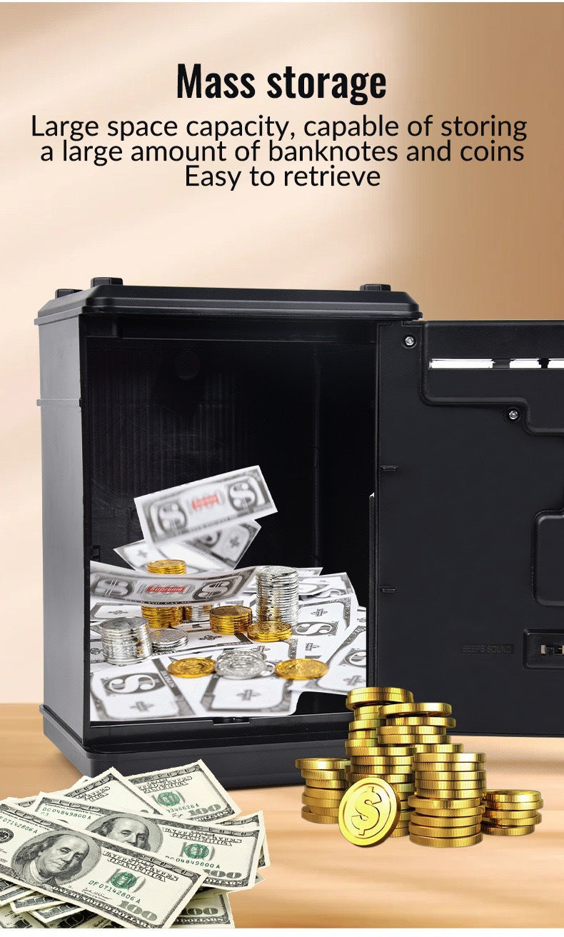 Elektronisk sparbössa för barn - bankomatliknande mynt- och kontantskåp